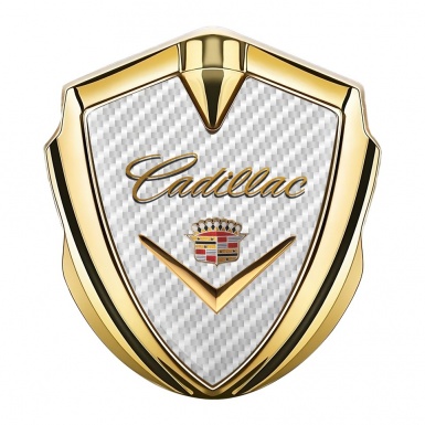 Cadillac Bodyside Badge Self Adhesive Gold Carbon Design