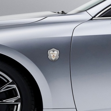 Cadillac Bodyside Badge Self Adhesive Silver Carbon Design