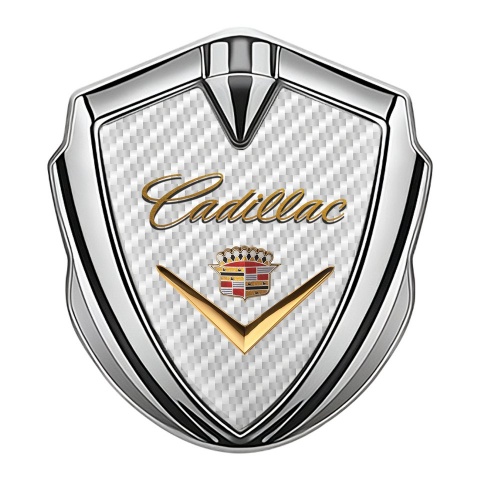 Cadillac Bodyside Badge Self Adhesive Silver Carbon Design