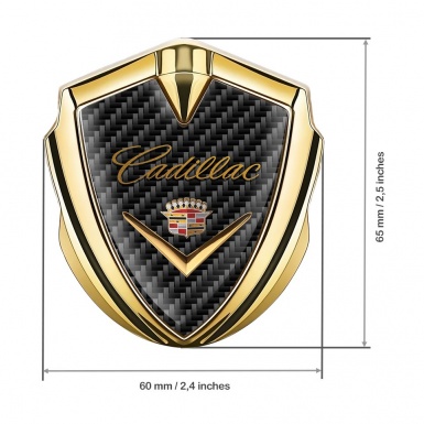 Cadillac Bodyside Emblem Gold Dark Carbon Edition