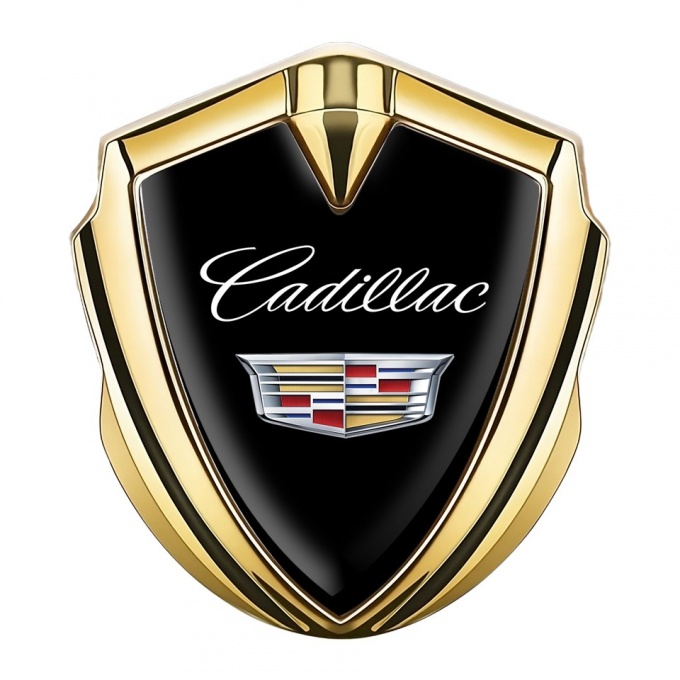 Cadillac Emblem Abzeichen Goldtonfarbe Schwarz Version