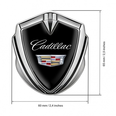 Cadillac Emblem Abzeichen Silbertonfarbe Schwarz Version