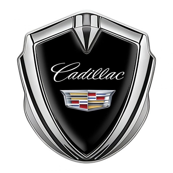 Cadillac Emblem Abzeichen Silbertonfarbe Schwarz Version