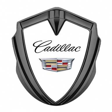 Cadillac Abzeichen selbstklebend Graphit Tonfarbe Weiss Version 