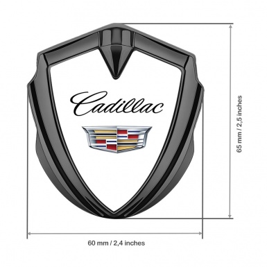 Cadillac Abzeichen selbstklebend Graphit Tonfarbe Weiss Version 