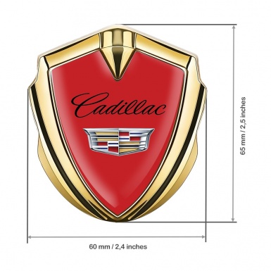 Cadillac Emblem Auto Zeichen Goldtonfarbe Rote Version