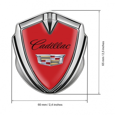 Cadillac Emblem Auto Zeichen Silbertonfarbe Rote Version