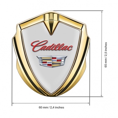 Cadillac Trunk Emblem Badge Gold Light Grey Edition