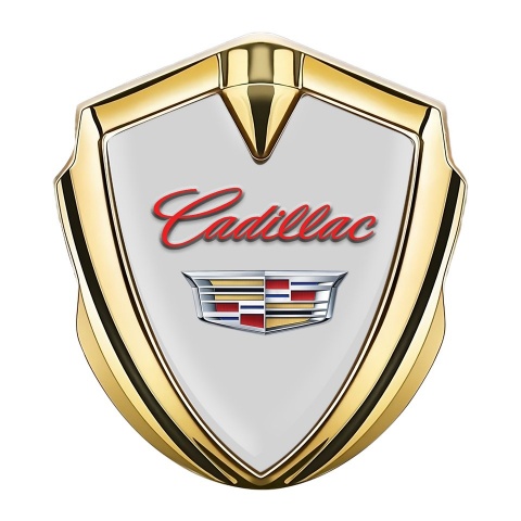 Cadillac Trunk Emblem Badge Gold Light Grey Edition
