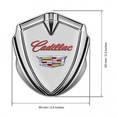 Cadillac Trunk Emblem Badge Silver Light Grey Edition