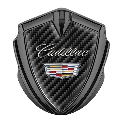 Cadillac 3D Car Metal Emblem Graphite Dark Carbon Edition