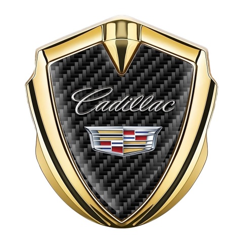 Cadillac 3D Car Metal Emblem Gold Dark Carbon Edition
