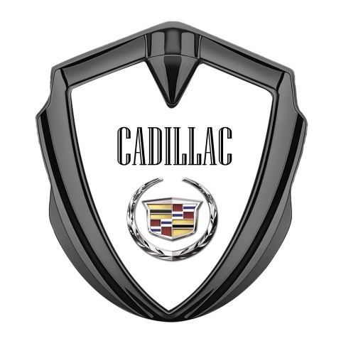 Cadillac Bodyside Emblem Graphite White Color Logo Design