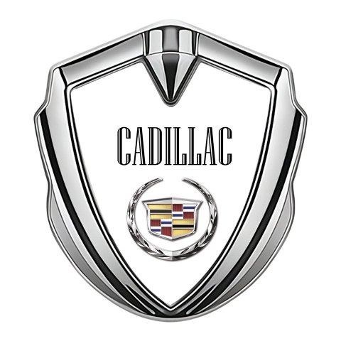 Cadillac Bodyside Emblem Silver White Color Logo Design