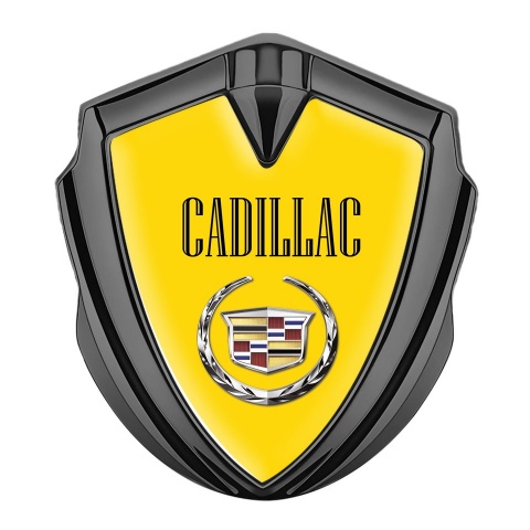 Cadillac Fender Badge Self Adhesive Graphite Yellow Edition