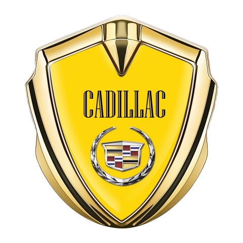Cadillac Fender Badge Self Adhesive Gold Yellow Edition