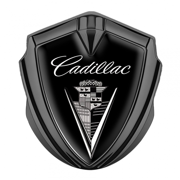 Cadillac Tuning Emblem Self Adhesive Graphite Black White Design