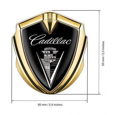 Cadillac Tuning Emblem Self Adhesive Gold Black White Design