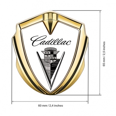 Cadillac Trunk Emblem Badge Gold White Black Edition