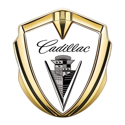 Cadillac Trunk Emblem Badge Gold White Black Edition