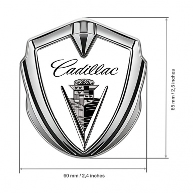 Cadillac Trunk Emblem Badge Silver White Black Edition