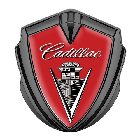 Cadillac Self Adhesive Bodyside Emblem Graphite Red Black Logo