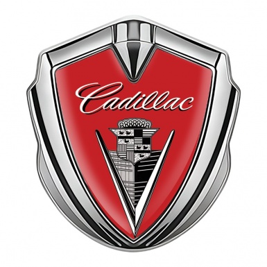 Cadillac Self Adhesive Bodyside Emblem Silver Red Black Logo