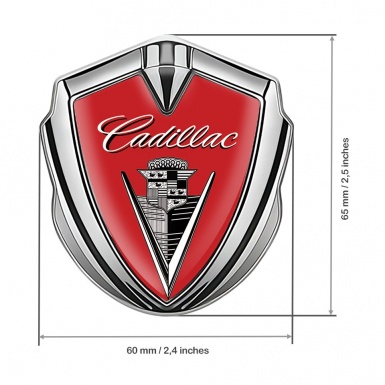 Cadillac Self Adhesive Bodyside Emblem Silver Red Black Logo