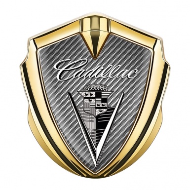 Cadillac Bodyside Emblem Gold Carbon Dark Logo