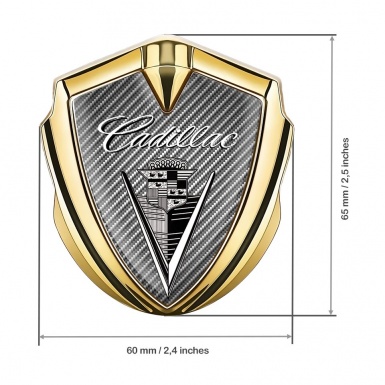 Cadillac Bodyside Emblem Gold Carbon Dark Logo