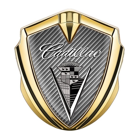 Cadillac Bodyside Emblem Gold Carbon Dark Logo