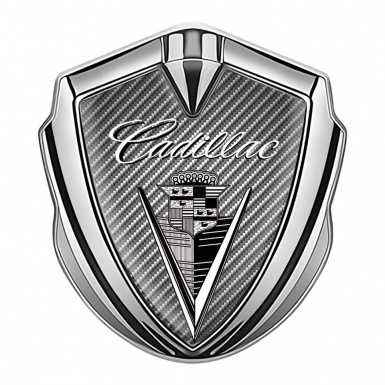 Cadillac Bodyside Emblem Silver Carbon Dark Logo