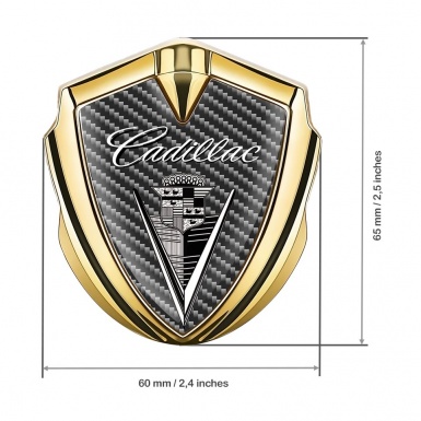Cadillac Bodyside Badge Self Adhesive Gold Dark Carbon Edition