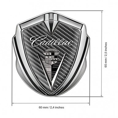 Cadillac Bodyside Badge Self Adhesive Silver Dark Carbon Edition
