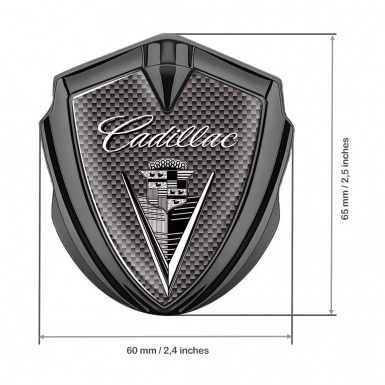 Cadillac Tuning Emblem Self Adhesive Graphite Brown Carbon