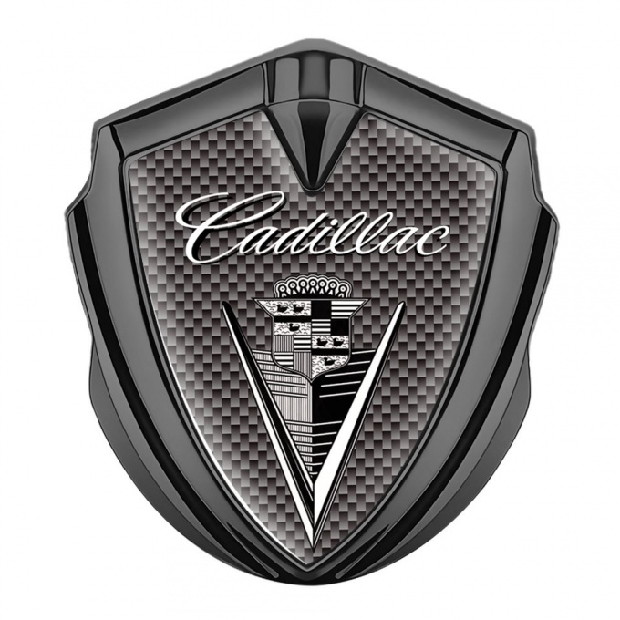 Cadillac Tuning Emblem Self Adhesive Graphite Brown Carbon