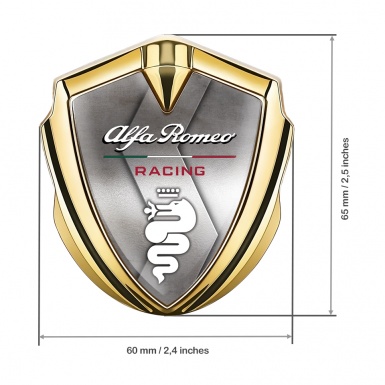 Alfa Romeo Metal Emblem Self Adhesive Gold Metal Plate Design