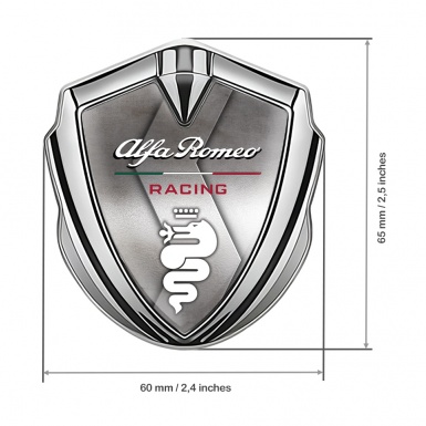 Alfa Romeo Metal Emblem Self Adhesive Silver Metal Plate Design