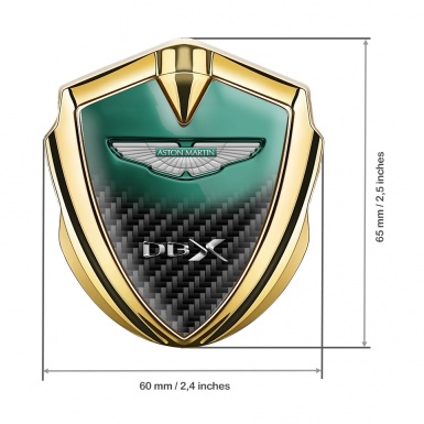 Aston Martin Bodyside Emblem Gold Green Tint Carbon Design