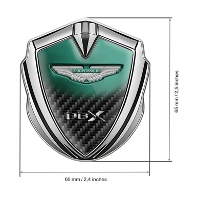 Aston Martin Bodyside Emblem Silver Green Tint Carbon Design
