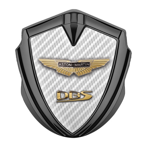 Aston Martin Fender Emblem Badge Graphite White Carbon Design