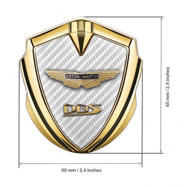 Aston Martin Martin Fender Emblem Badge Gold White Carbon Design