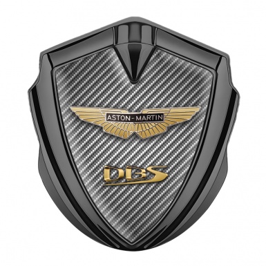 Aston Martin Fender Metal Emblem Badge Graphite Carbon Gold Design