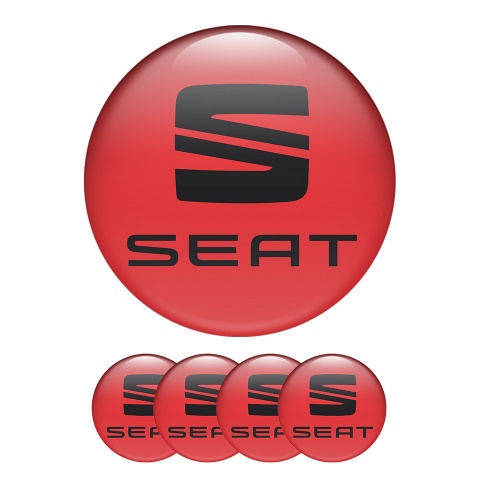 Seat   Wheel Center Cap Domed Stickers Arona Red Line 