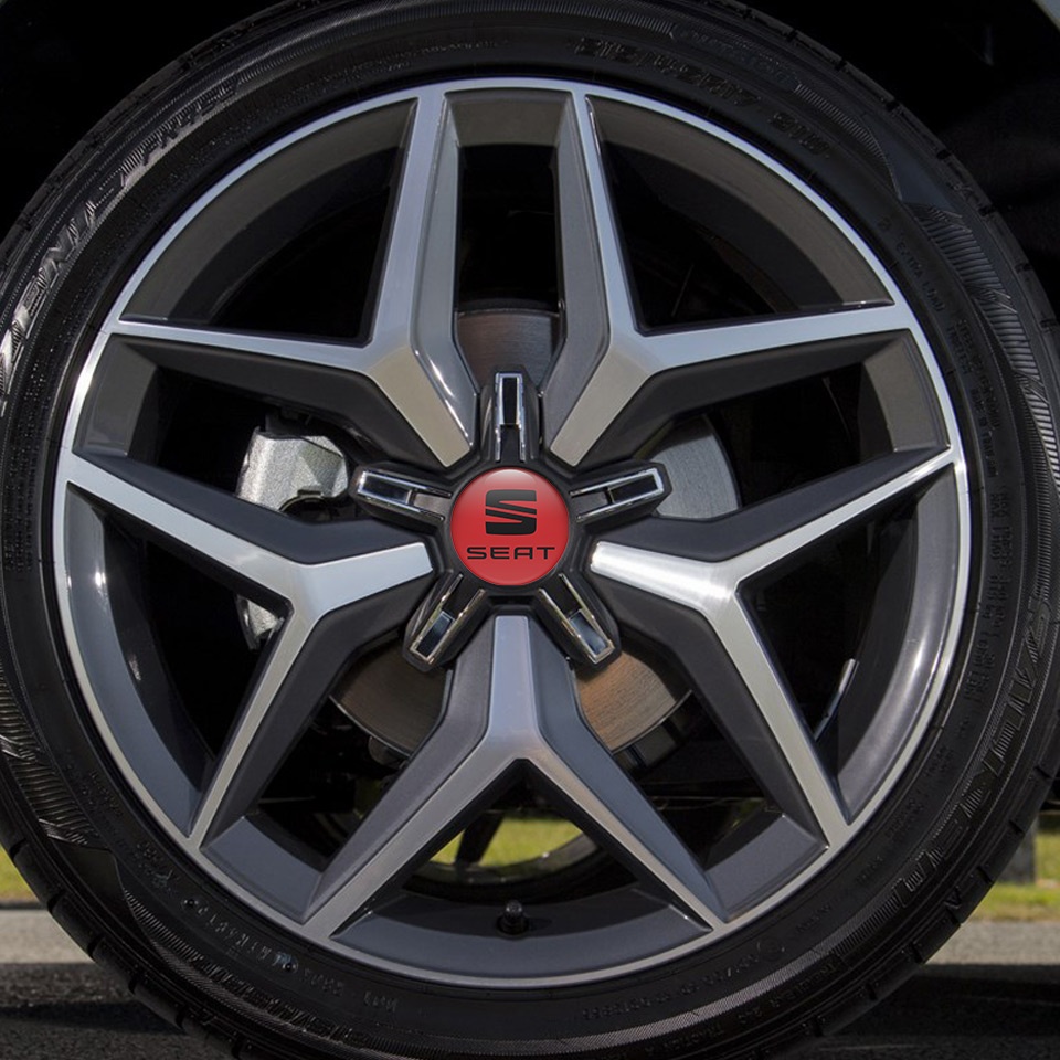 Seat Wheel Center Cap Domed Stickers Arona Red Line | Wheel Emblems ...