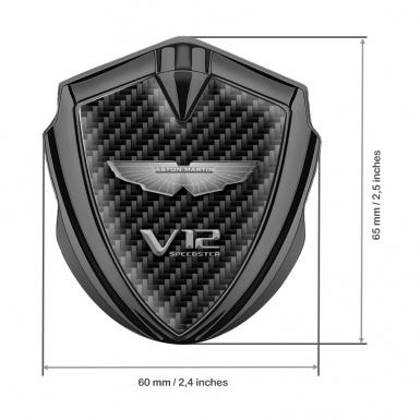 Aston Martin 3D Car Metal Emblem Graphite Carbon Edition