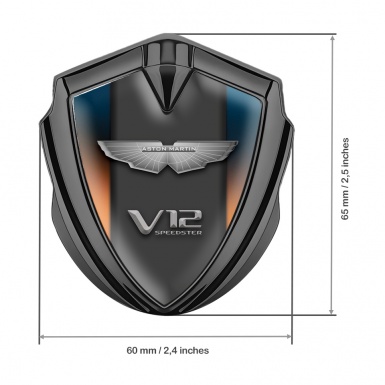 Aston Martin Bodyside Emblem V12 Graphite Multicolor Design