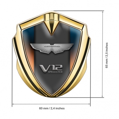 Aston Martin Bodyside Emblem V12 Gold Multicolor Design