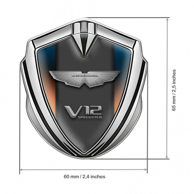 Aston Martin Bodyside Emblem V12 Silver Multicolor Design