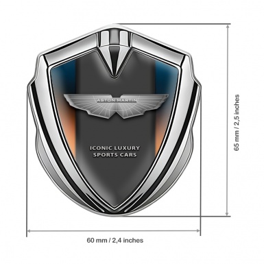 Aston Martin Bodyside Badge Self Adhesive Silver Multicolor Template